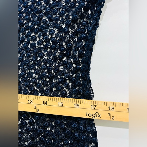 DEAN HUTCHINSON long sleeve midi dress size S/M fits dark blue color - Picture 9 of 14